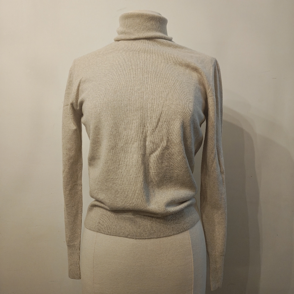 Pulligan El Corte Ingles Cream Turtleneck Sweater - Women's Medium Vintage Wool